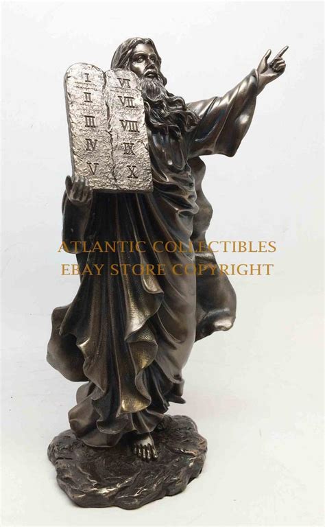 Moses And The Ten Commandments Statue Religious Decoration Figurine ...