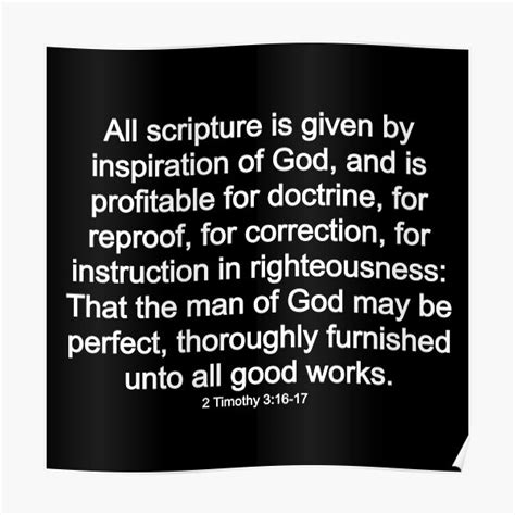 "2 Timothy 3:16-17 Bible Verse" Poster by Claude10 | Redbubble