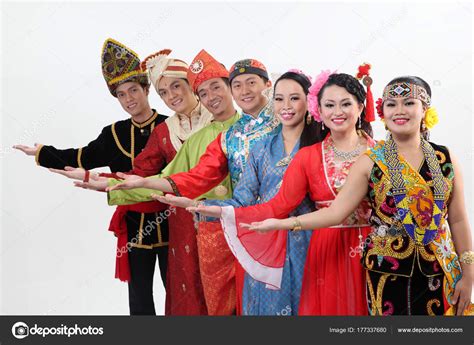 Malaysian People Traditional Clothes Posing Studio Stock Photo by ...