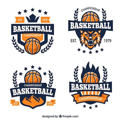 Logotipos de equipos de baloncesto | Vector Premium