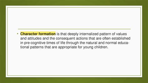 SOLUTION: Character formation - Studypool