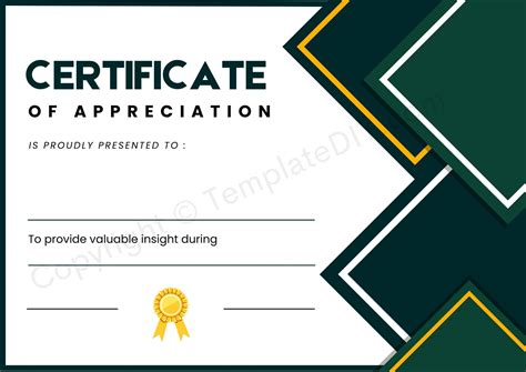 Certificate of Appreciation Blank Printable Template in PDF & Word