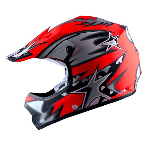 WOW Youth Kids Motocross Helmet BMX MX ATV Dirt Bike Star Matt Red - Walmart.com