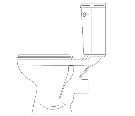 Toilet Side Elevation Design Block - Cadbull