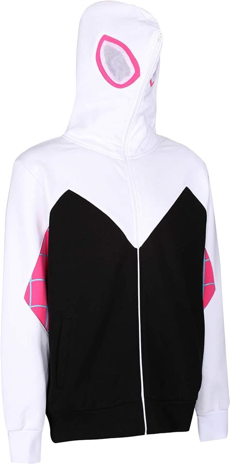 Spider Gwen Stacy Hoodie Full Face Zip up: Amazon.co.uk: Clothing