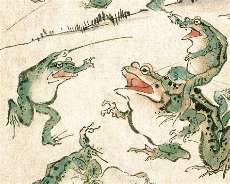 Vintage Frog Art Battle of the Frogs Kawanabe Kyosai - Etsy