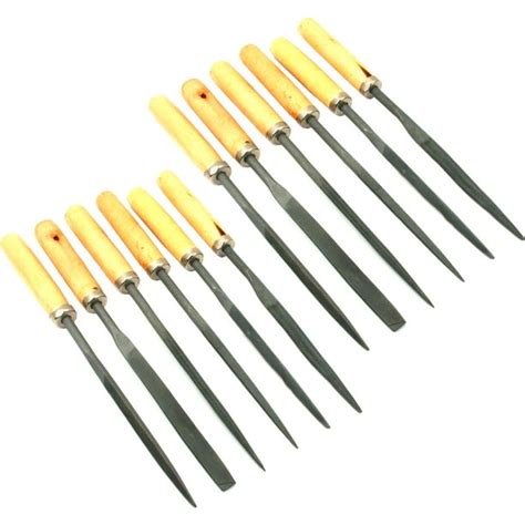 Needle File Set Wood Handles Wooden Files Carpentry Crafting Hobby Tools 12Pcs - Walmart.com ...