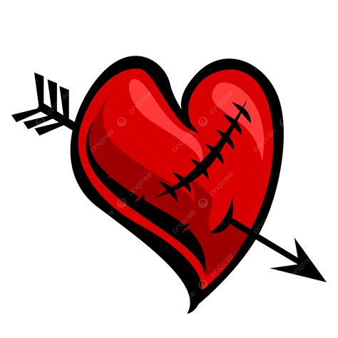 Hearts With Broken Side Vector Drawing, Hearts, Valentines, Valentine PNG and Vector with ...