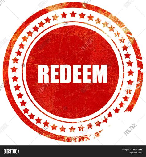 Redeem, Red Grunge Stamp On Solid Image & Photo | Bigstock