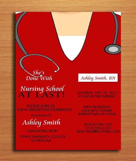 Scrub Top Nursing Graduation Invitation Medical Graduation | Etsy | Nursing school graduation ...