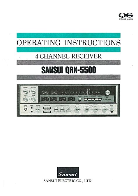 SANSUI QRX-5500 OWNER MANUAL Service Manual download, schematics, eeprom, repair info for ...