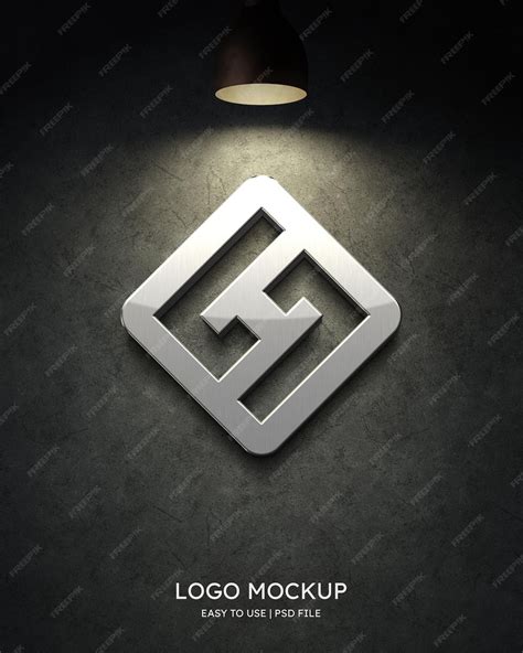 Premium PSD | Logo mockup on grey wall