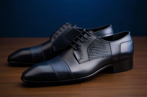 Premium AI Image | A pair of black men's shoes with a black leather sole