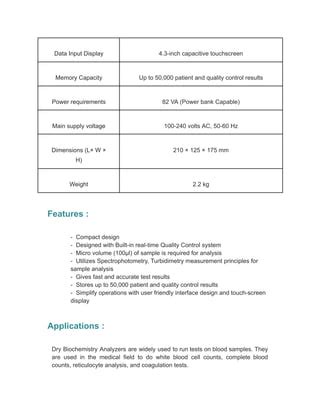 Dry Biochemistry Analyzer | PDF | Free Download