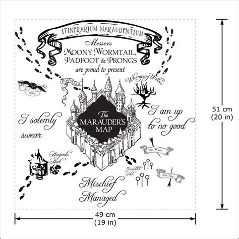 The marauder's Map Harry Potter v1 Vinyl Wall Art Decal (WD-0786) | Die ...