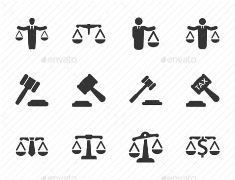 Business Law Icons - Gray Version by Delwar_hossain | GraphicRiver