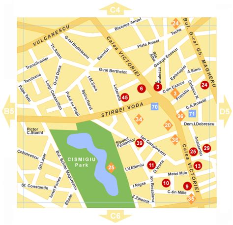 Detailed Bucharest Map (Hotels and Attractions)