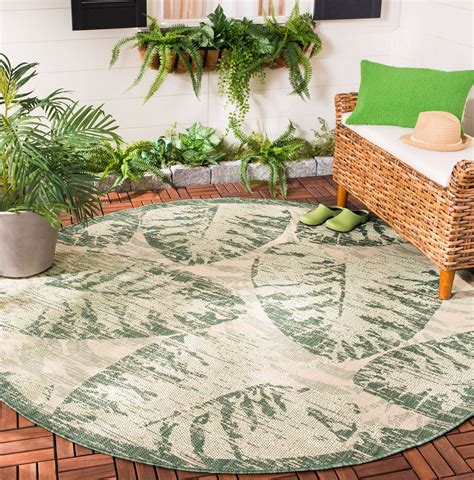 Safavieh Courtyard Seymor Distressed Palm Leaf Indoor/Outdoor Area Rug - Walmart.com