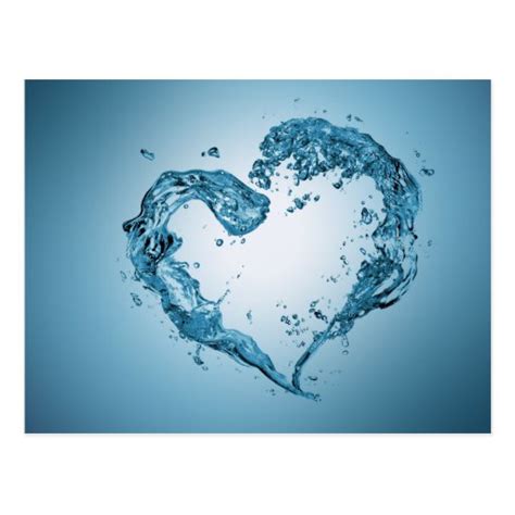 Water Heart Shape - Postcard | Zazzle