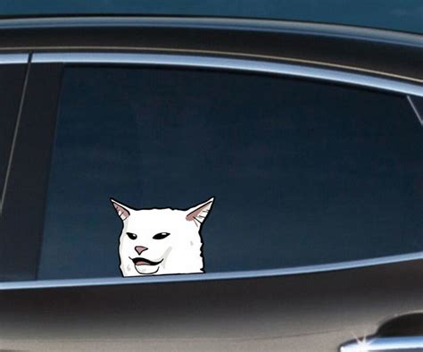 Peeking Cat Meme Decal