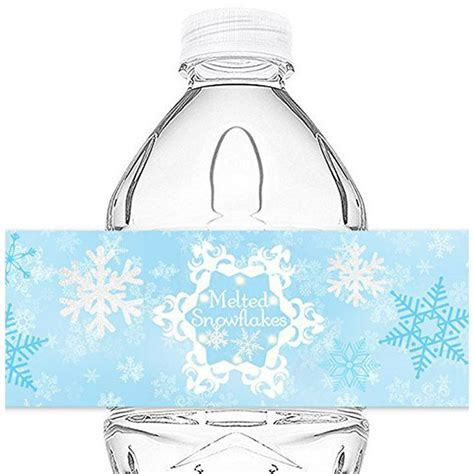 Snow Princess Bottle Wraps - 20 Snowflake Water Bottle Labels - Snowflake Decorations - Made in ...