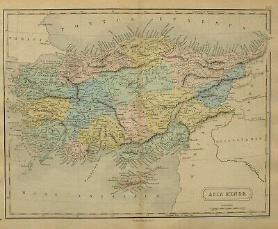 1868 HAND COLOURED ANCIENT MAP ASIA MINOR CARIA PISIDIA LYCAONIA GALATIA MYSIA | eBay