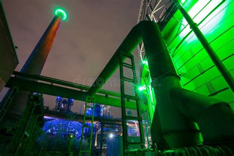 Landschaftspark Duisburg Germany Illuminated at Night Stock Photo - Image of industry, light ...