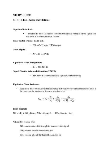 Module 3 - Noise Calculations-1 | PDF