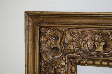 Large Antique Style Carved Ornate Vintage Gilt Wood Mirror Frame (4ft x ...