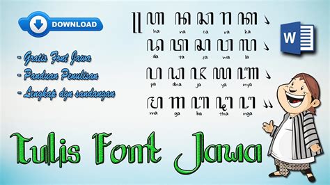 Kumpulan Font Aksara Jawa Untuk Menulis Hanacaraka Di Microsoft Word - Free Word Template