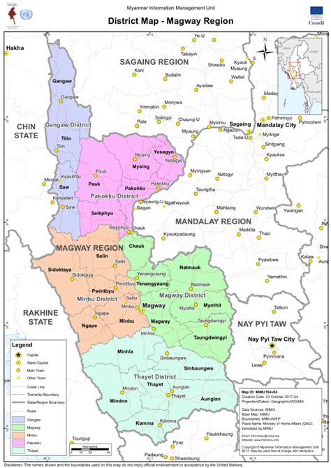 Myanmar: District Map - Magway Region (23 Oct 2017) - Myanmar | ReliefWeb