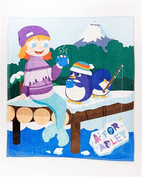 A FOR ADLEY Merch, Adley's Snuggly Snow Mermaid Blanket Featuring Cartoon Mermaid Adley Print ...