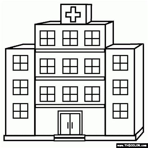 Hospital Clipart Black And White ... | Clipart black and white, Free coloring pages, Coloring pages