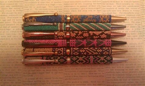 Beaded Pens | Pen pattern, Bead weaving, Bead work