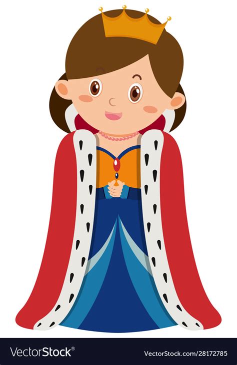 Single character queen on white background Vector Image