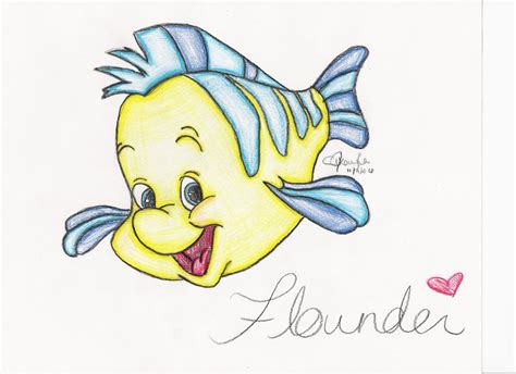 Flounder Little Mermaid Drawing at GetDrawings | Free download