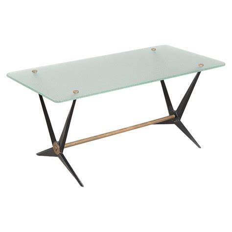 Italian Metal and Glass Coffee Table | Glass coffee table, Mid century modern coffee table ...