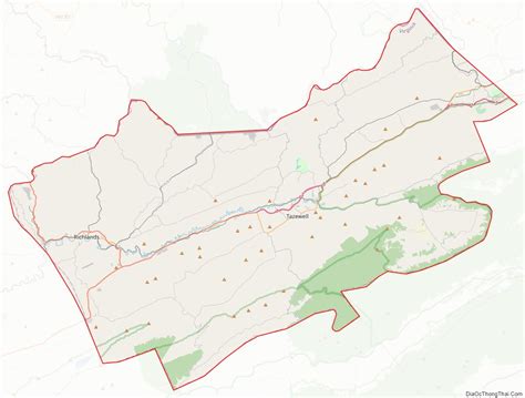 Map of Tazewell County, Virginia - Thong Thai Real