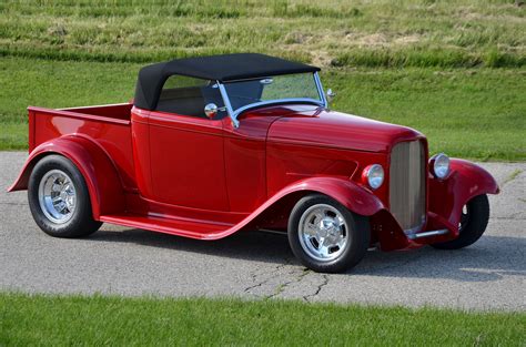 1932, Ford, Pickup, Roadster, Street, Rod, Hot, Streetrod, Hotrod, Red ...