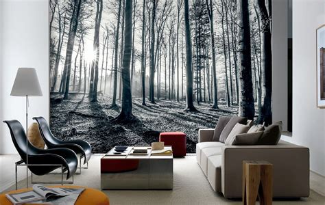 Black and white forest wallpaper murals | Online store