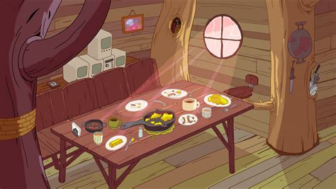 Adventure Time 4K Ultra HD Wallpaper: A Cozy Meal Scene