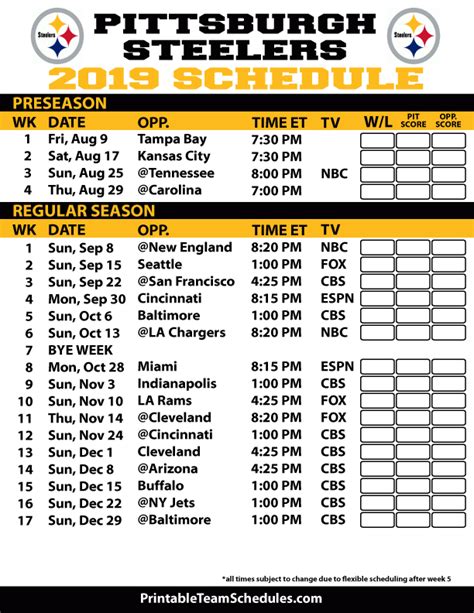 Printable Steelers Schedule 2023 - 49ers Schedule 2023