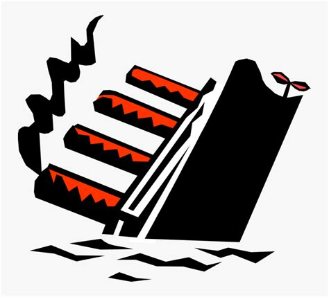 Vector Illustration Of Sinking Titanic Cruise Ship - Sink Clipart, HD Png Download - kindpng