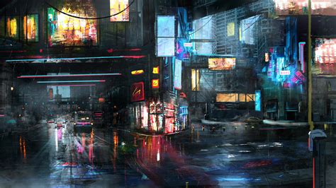 ArtStation - - Rainy Street