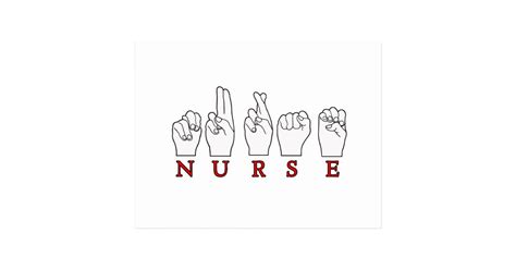 NURSE ASL FINGERSPELLED SIGN LANGUAGE POSTCARD | Zazzle