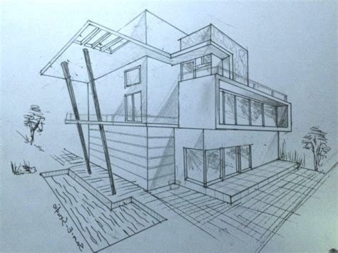 ARCHITEKTUR MODERNES HAUSDESIGN (2-PUNKTE-PERSPEKTIVE) - YouTube | Architecture design drawing ...