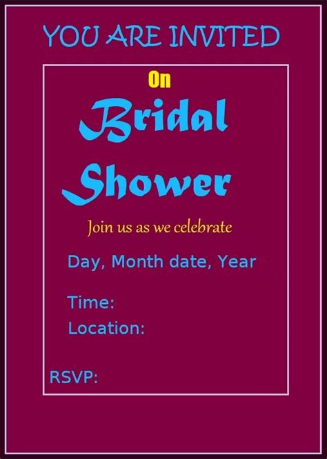 Bridal Shower Invitation Template PDF | Free Word & Excel Templates