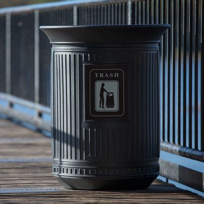 50 Gallon Outdoor Trash Can With Locking Lid For Square Park, Large ...