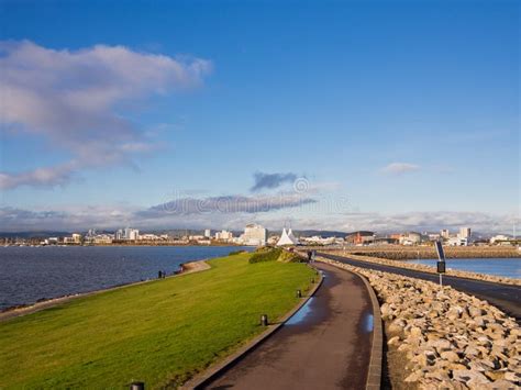 Cardiff Bay Barrage in Wales, UK Stock Image - Image of blue, causeway ...