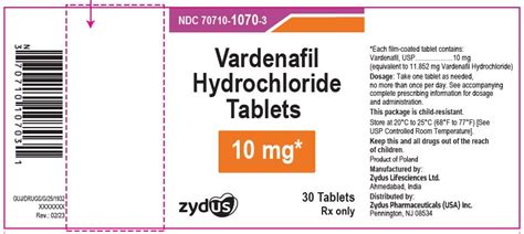 DailyMed - VARDENAFIL tablet, film coated